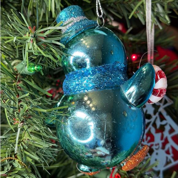 Penguin Ornament Blue Penguin With a Top Hat - Picture 2 of 2